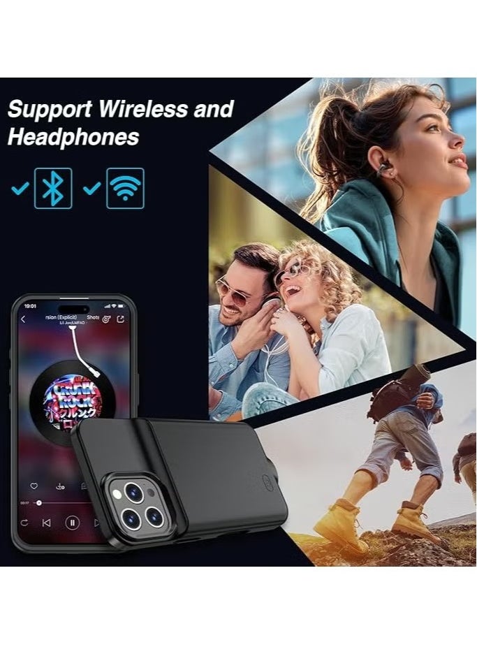 Battery Case for iPhone 16 Pro, 15W Fast Charging Case Charger 8500mAh Ultra-Slim Lightweight Powerful Battery Pack Rechargeable Anti-Fall TPU Juice Box for iPhone 16 Pro Charging Case (6.3