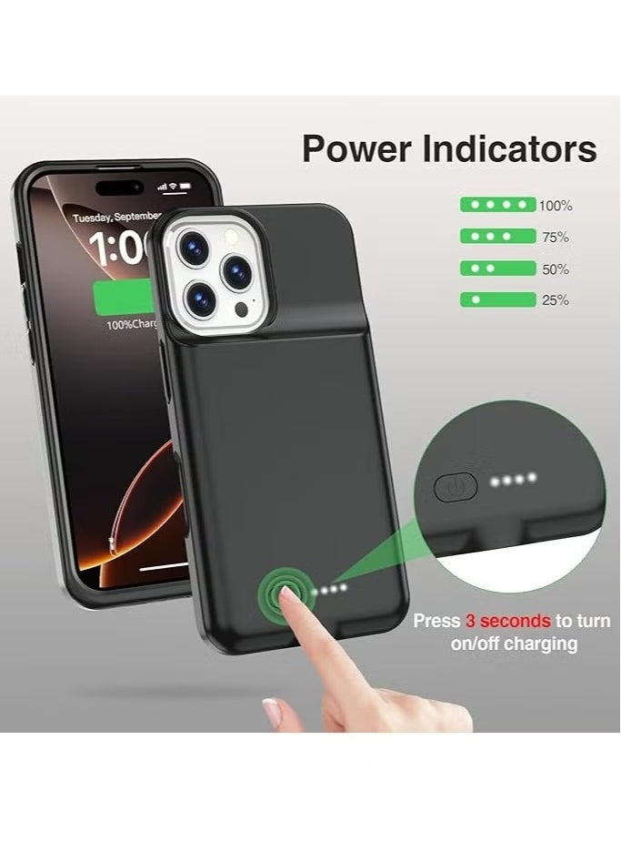 Battery Case for iPhone 16 Pro, 15W Fast Charging Case Charger 8500mAh Ultra-Slim Lightweight Powerful Battery Pack Rechargeable Anti-Fall TPU Juice Box for iPhone 16 Pro Charging Case (6.3