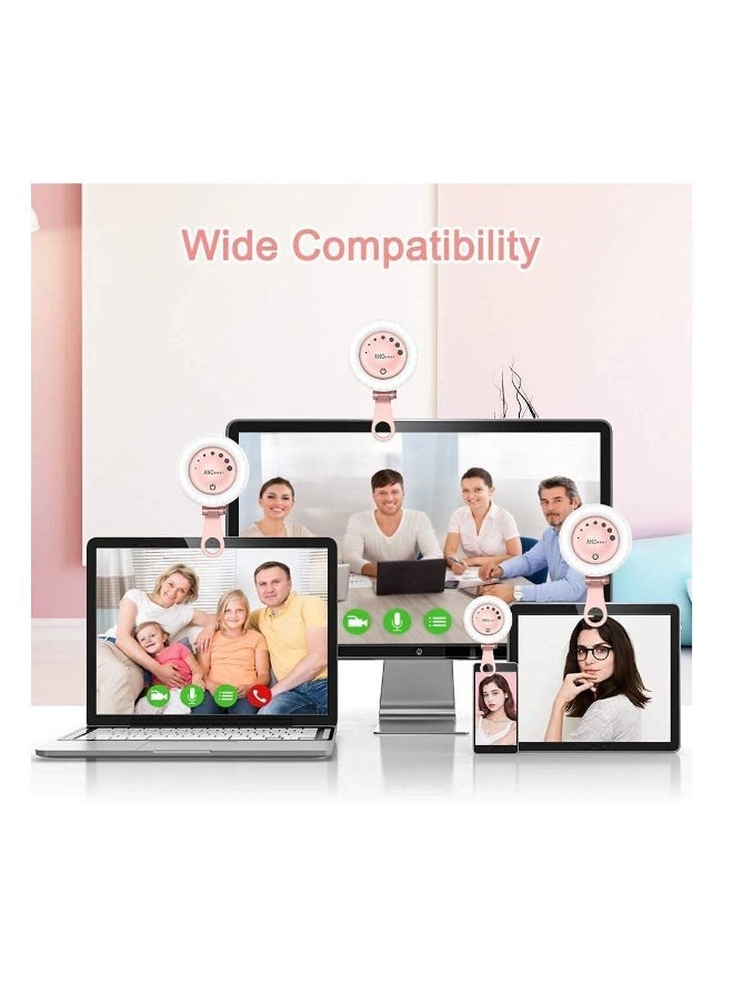 Selfie Ring Light, for Phone for iPhone Laptop Mini Clip On and Portable Light for Photography, Makeup, 21 Light Mode 60 Led Beads 500mhA Rechargeable