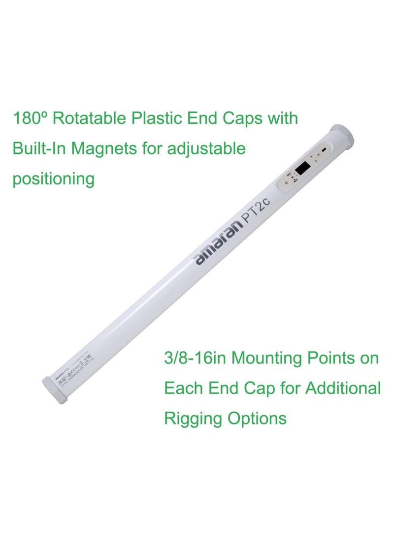 Amaran PT2c Pixel Led Tube Light,8 RGBWW Pixels Tube Video Light,6W Power (60cm/23.6Inch) Amaran T2C