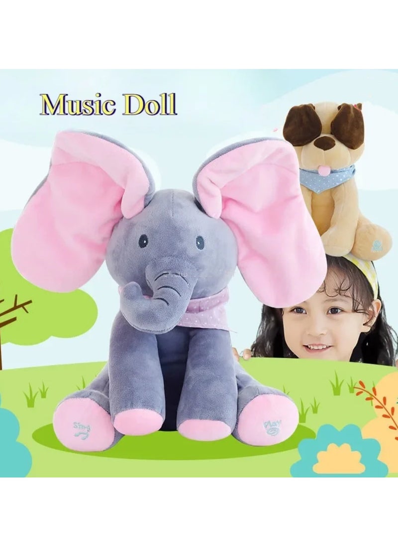 Elephant Hide and Seek Plush Toy Soothing Toys Baby Hide and Seek Game Toys Singing Interactive Musical Toys