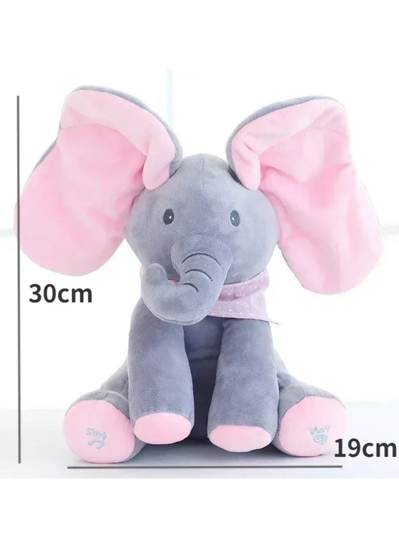 Elephant Hide and Seek Plush Toy Soothing Toys Baby Hide and Seek Game Toys Singing Interactive Musical Toys