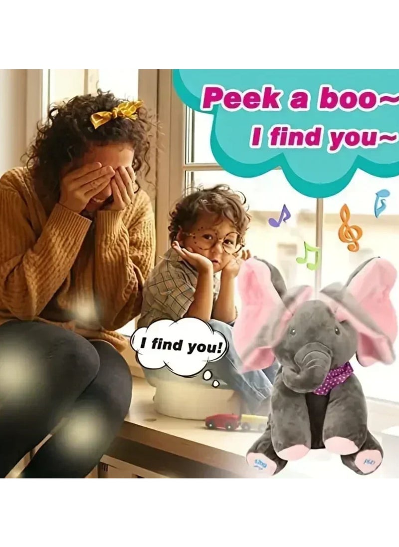 Elephant Hide and Seek Plush Toy Soothing Toys Baby Hide and Seek Game Toys Singing Interactive Musical Toys