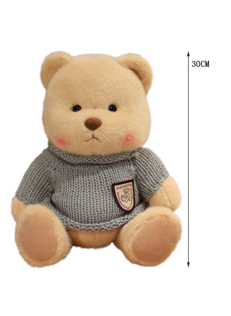 30 CM Cute Cartoon Bear Plush Toy Soft Stuffed Movable joints Doll For Girls And Boys All Ages Gift（Style 7）