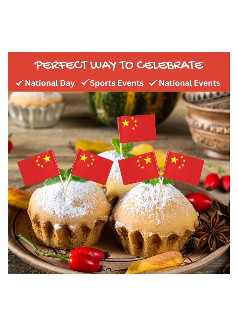 China Cupcake Toppers For Decorations–Toothpick Cupcake Toppers–Perfect For Celebrations,PartiesAnd Events–Mini Stick Flags For Decorating Cupcakes,Cakes And Desserts