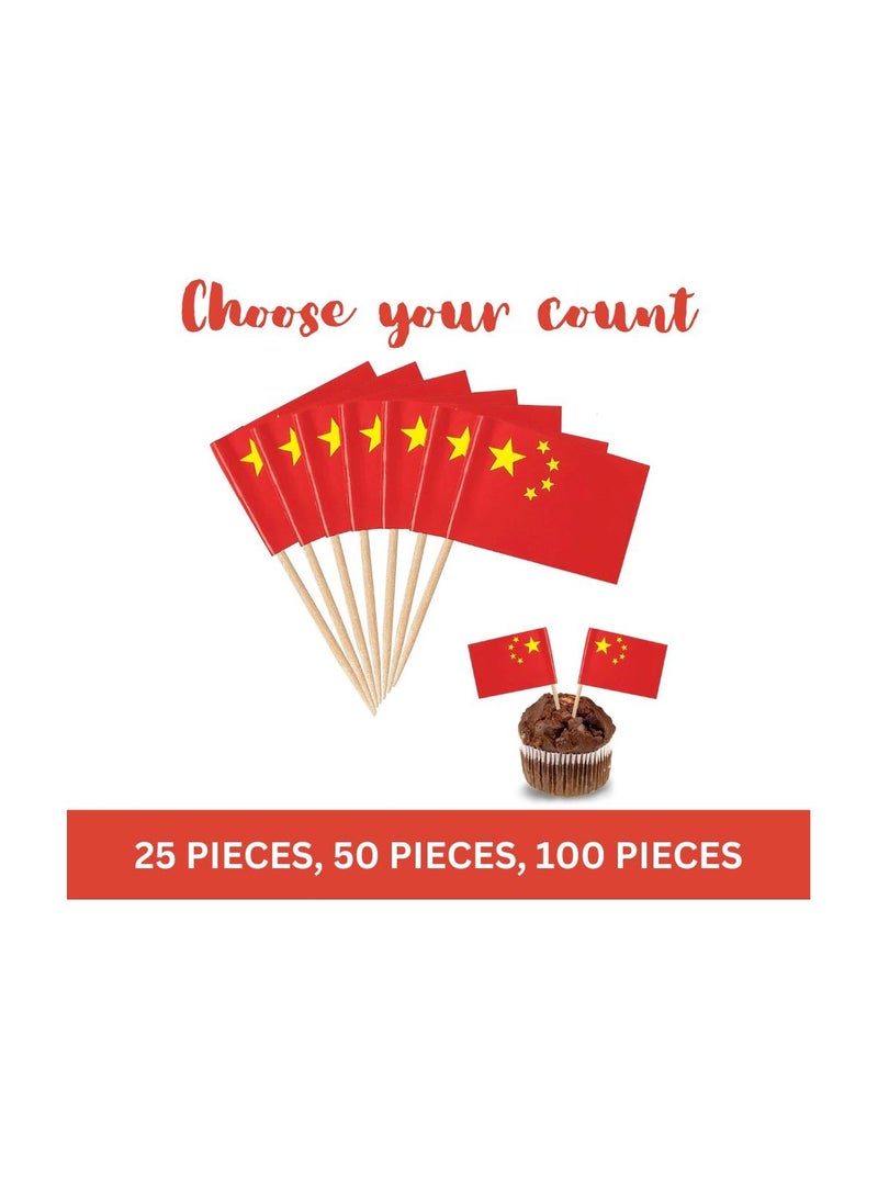 China Cupcake Toppers For Decorations–Toothpick Cupcake Toppers–Perfect For Celebrations,PartiesAnd Events–Mini Stick Flags For Decorating Cupcakes,Cakes And Desserts