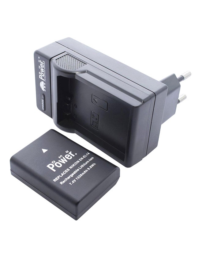 Tc600E Travel Charger For Nikon D3100 D3200 D5100 D5200 D5300 Coolpix P7800 P7700  Cameras Black