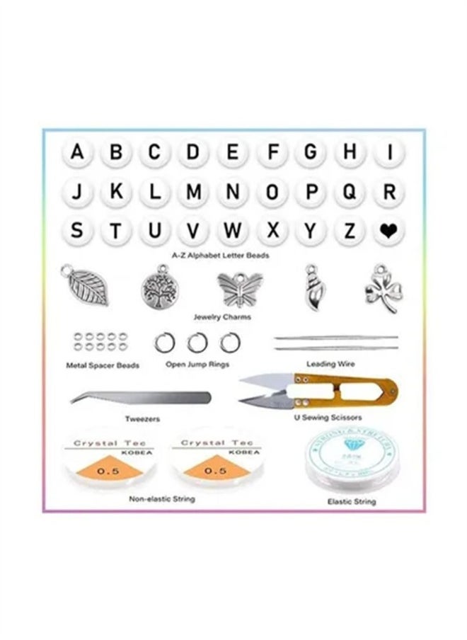 Glass Seed And Alphabet Letter Beads Art Starter Kit For Kids, 10+ Years