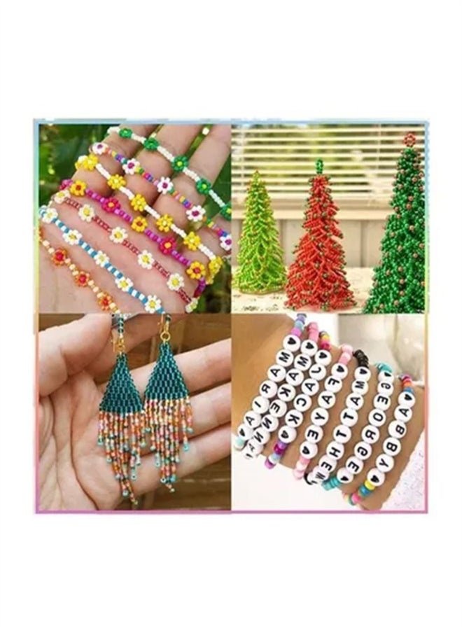 Glass Seed And Alphabet Letter Beads Art Starter Kit For Kids, 10+ Years