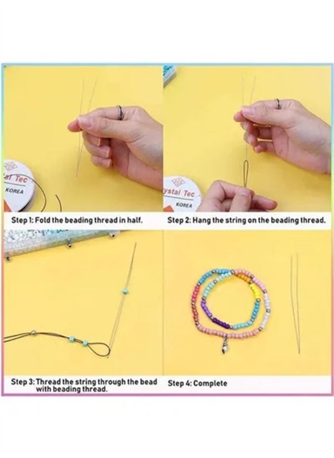 Glass Seed And Alphabet Letter Beads Art Starter Kit For Kids, 10+ Years