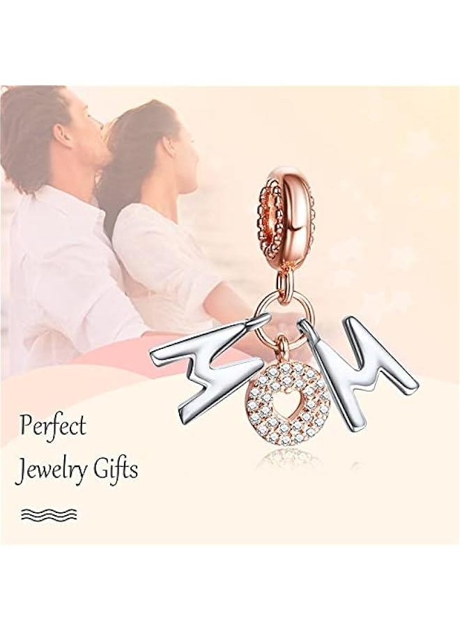 Family Charm Love your Dad Mon Sister Infinity Charm fits Bracelets, 925 Sterling Silver-Lucky Charm for Woman Pendant Bead, Jewelry Beads Gifts for Family Women Bracelet&Necklace