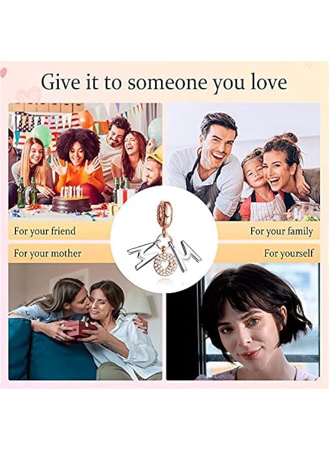 Family Charm Love your Dad Mon Sister Infinity Charm fits Bracelets, 925 Sterling Silver-Lucky Charm for Woman Pendant Bead, Jewelry Beads Gifts for Family Women Bracelet&Necklace