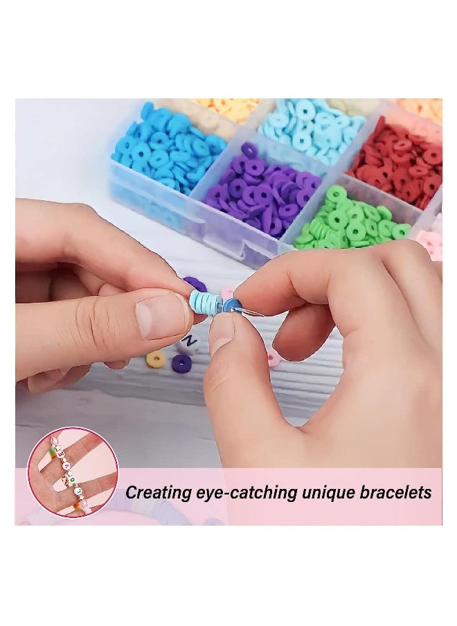 Clay Beads Bracelet Making Kit, Beads DIY Set Handmade Necklace Earring Phone Charm with Pearls Smiley Face Letter for Girls Kids Adults