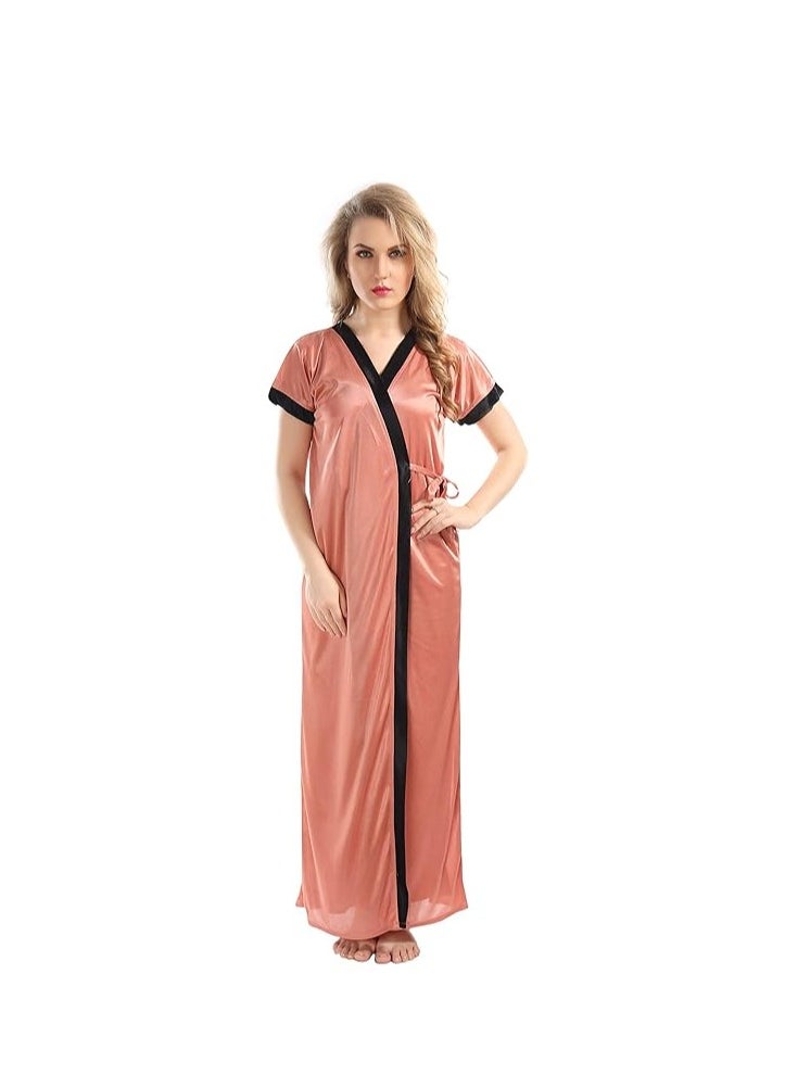 Women's Satin Solid Maxi Nighty
