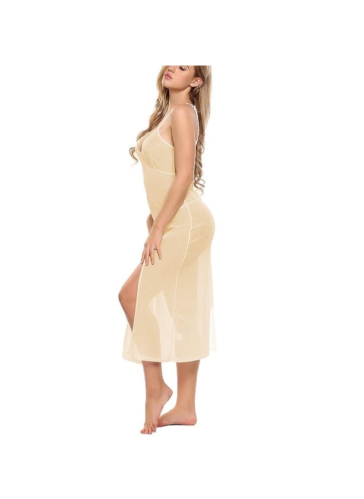 Accessorize Kingdom Women's Polyester & Spandex Plain Maxi Nightgown