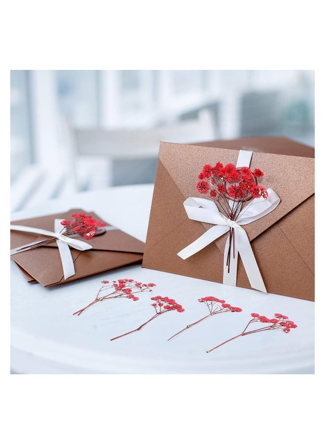 Mini Dried Baby's Breath Flowers, 60 Pcs Dried Pressed Flowers 1.97-3.15 Inch Mini Natural Branches Bouquet for Wedding DIY Card Home Party Decor Vase Table Craft Decor