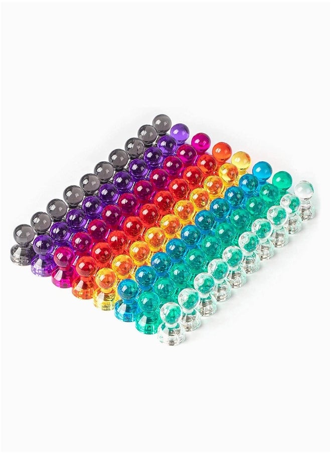 Push Pin Magnets Fridge Magnets 80 Pack 8 Assorted Color Magnets Multi-Use Premium Brushed Nickel for Fridge Whiteboard Dry Erase Board in Home Kitchen Office and School