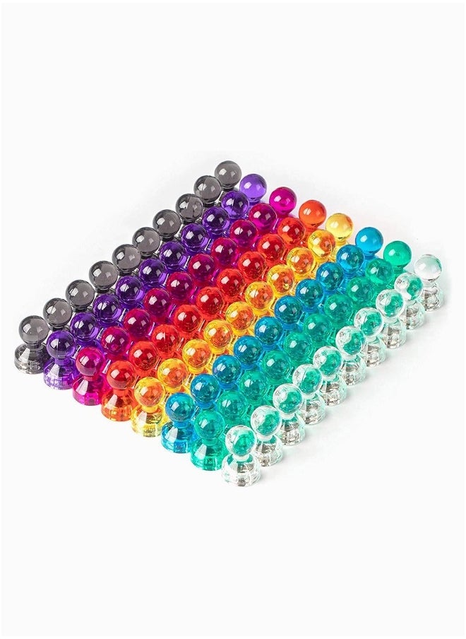 Push Pin Magnets Fridge Magnets 80 Pack 8 Assorted Color Magnets Multi-Use Premium Brushed Nickel for Fridge Whiteboard Dry Erase Board in Home Kitchen Office and School