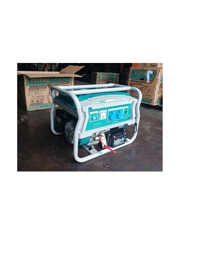 TOTAL Gasoline Generator Electric Start & Recoil 3kW - TP130005-1, 2.8kW Rated Output, 210cc Engine, 15L Fuel Tank, Ideal for Home Backup, Outdoor Events, and Job Sites