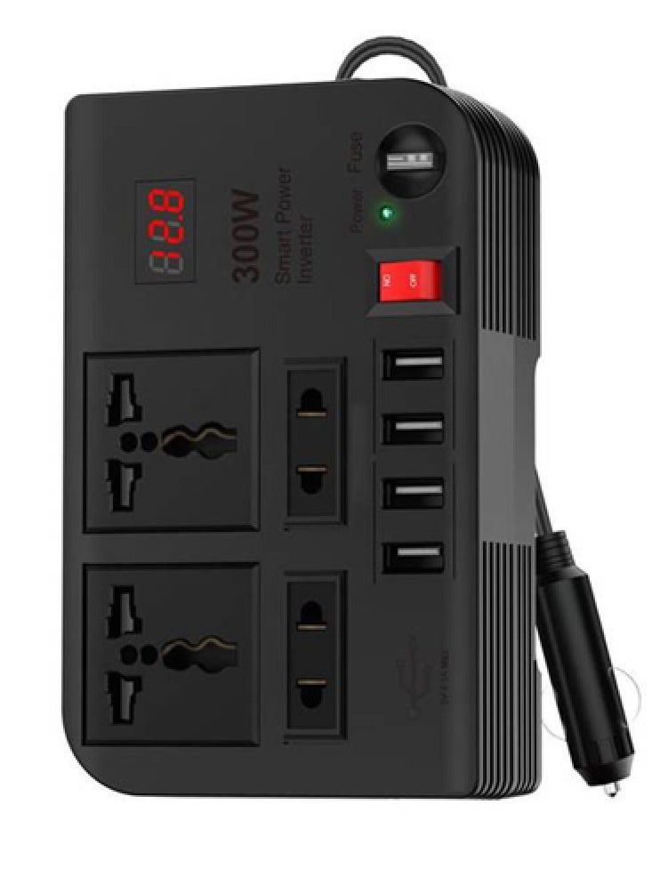 BYGD 300W Car Inverter DC 12V to AC 220V Converter Outlets 4 USB Fast Charging Universal Socket Power Adapter Inverter