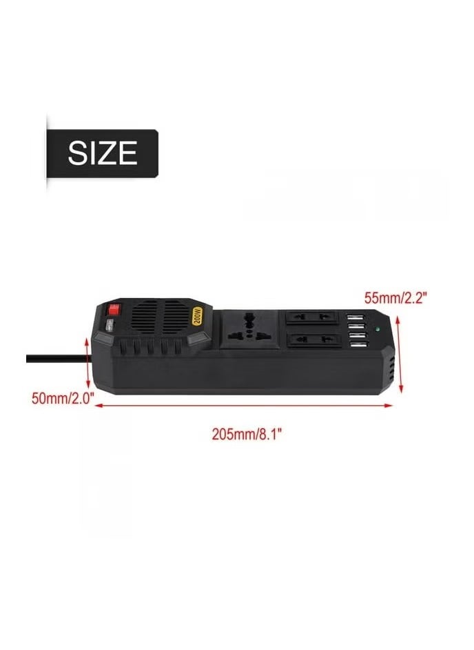 200W Power Inverter, 12V DC to 220V AC Car Power Inverter – High Capacity, Compact, and Efficient Car Converter for Laptops, Smartphones, and Other Electronics