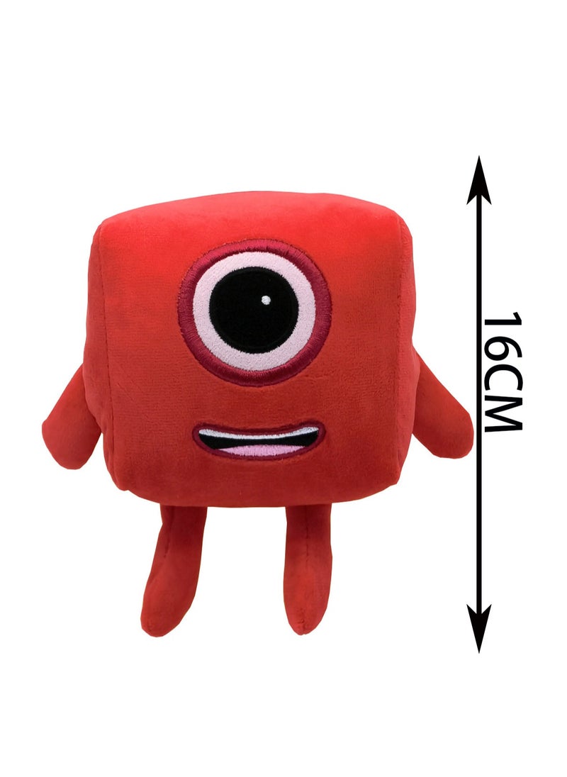 16cm Red One-1 Plush Toy Numberblocks Doll Digital Building Block Toys Children'S Mathematics Enlightenment Animation Doll | Suitable As A Gift For Children Over 3 Years Old