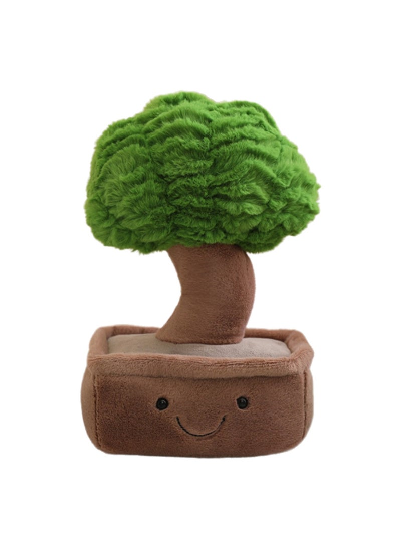 28cm Emerald Green Fortune Tree Plush Toy Green Plant Potted Doll Ornament Figurine | Gift For Children, Friends