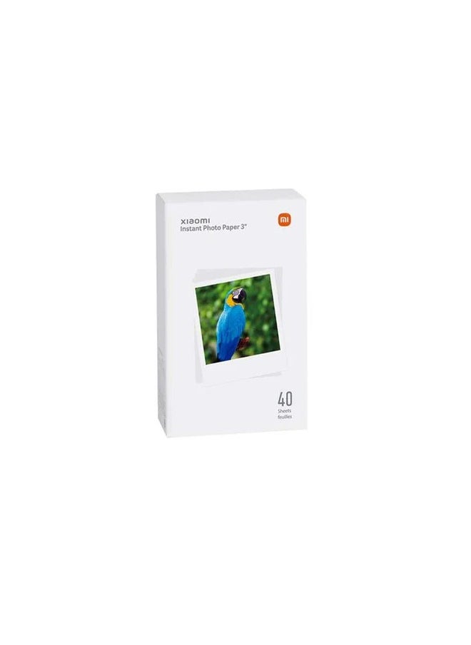 Instant Photo Paper 40 Photo Paper 3 Inch Convenient for Digital Photos Compatible With Xiaomi Photo Printers for Various Printing Needs - White