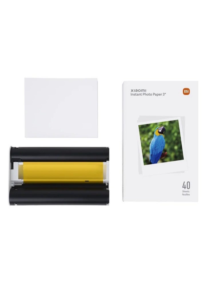 Instant Photo Paper 40 Photo Paper 3 Inch Convenient for Digital Photos Compatible With Xiaomi Photo Printers for Various Printing Needs - White