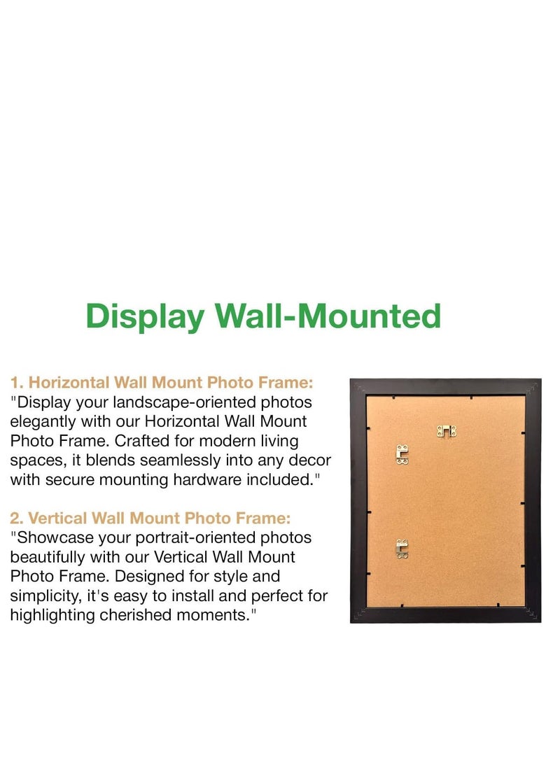 Brown PVC Photo Frame 16x20 CM – Elegant Plastic Picture Frame for Office, Bedroom, Living Room, and Hallway – Stylish Wall & Tabletop Display for Cherished Memories