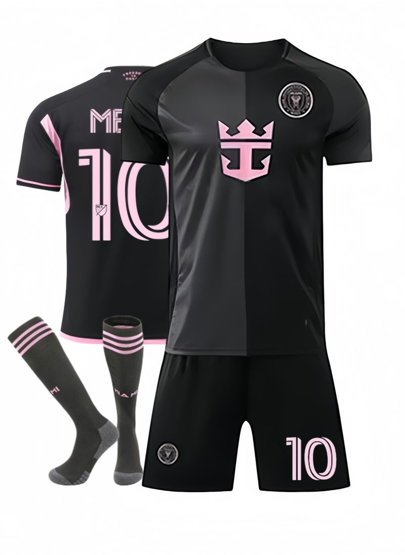 3 Piece Black Teenagers & Kids Soccer Kit NO. 10