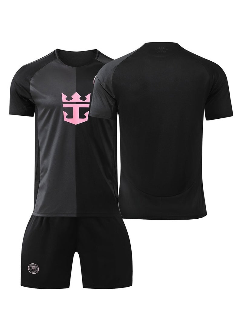 Adult football uniforms for men and women two-piece black suit