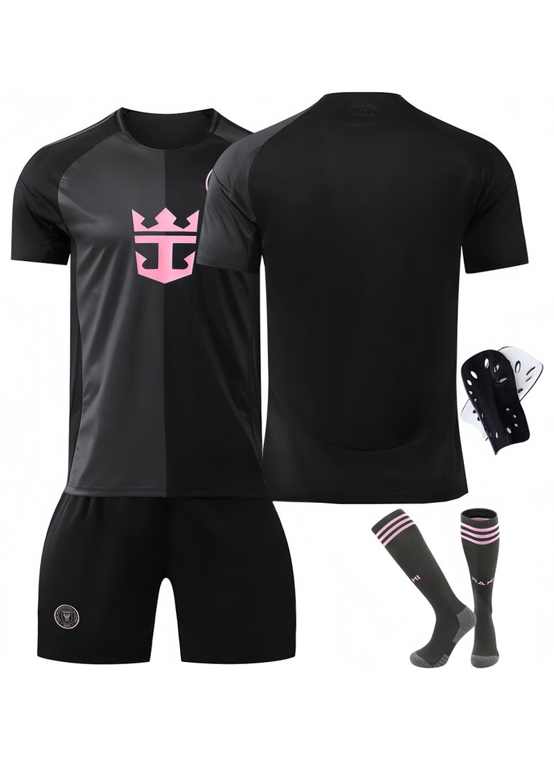 4 Piece Black Teenagers & Kids Soccer Kit