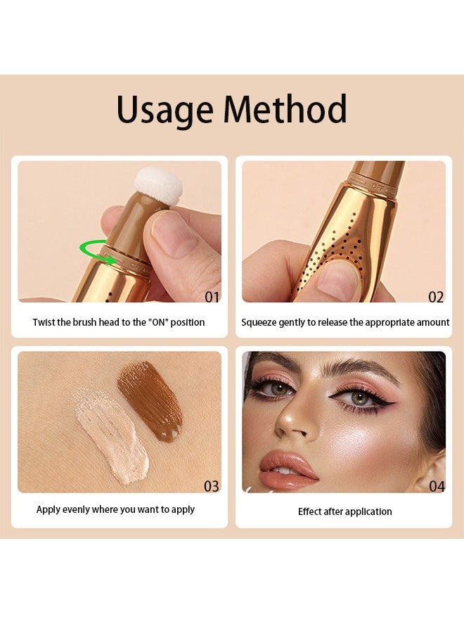 Multi-Functional Makeup Pen，Liquid Highlighter Makeup Stick 3D Sparkling Effect,Cream Highlighter Lightweight,Easy To Spread,Highlighter Makeup Long-lasting,Natural Makeup Effect-12ml  #01