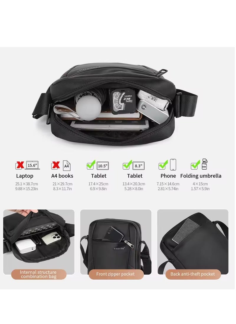 Waterproof Durable Nylon Shoulder Bag For Men Business Messenger Bag 10inch Ipad Bags Crossbody Bags Handbag Casual Travel Bags Pack