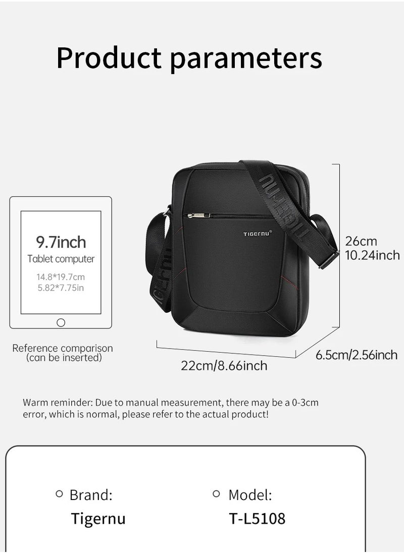 Waterproof Durable Nylon Shoulder Bag For Men Business Messenger Bag 10inch Ipad Bags Crossbody Bags Handbag Casual Travel Bags Pack