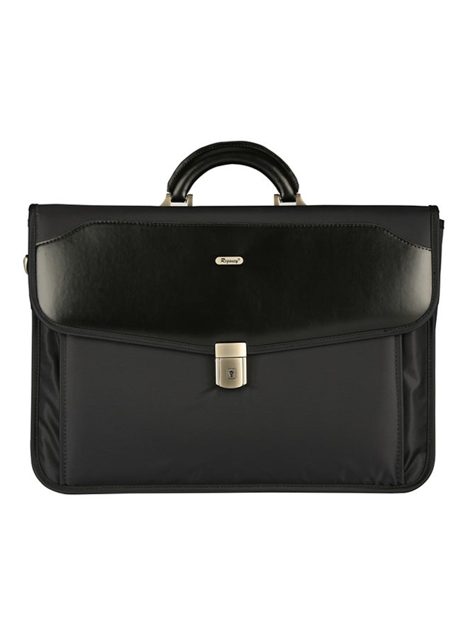 Push Lock Closure Messenger Bag Black