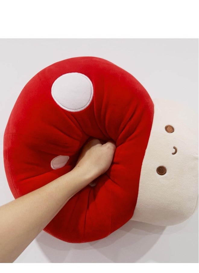 Mushroom Plush Toy for Beds and Sofas, Cute Kawaii Squishy Doll Stuffed Hugging Pillows Gift for Girls Kids Women Decor , Plushie Toys for Kids Home Decor  (Red,9inch)