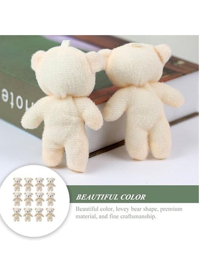 Teddies Bears Pendant, Mini Plush Bear Toy Small Plush Doll Bears Stuffed Animal Toys for Keychain Craft DIY Accessory Birthday Gifts Party Favors Supplies 12Pcs