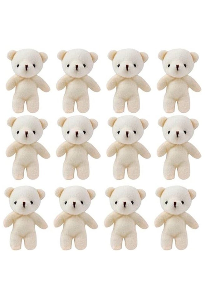 Teddies Bears Pendant, Mini Plush Bear Toy Small Plush Doll Bears Stuffed Animal Toys for Keychain Craft DIY Accessory Birthday Gifts Party Favors Supplies 12Pcs