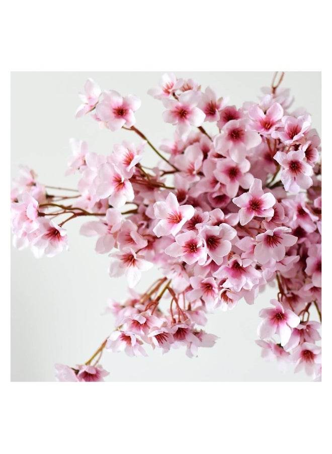 Artificial Cherry Blossom, 4PCS  Pink Flowers Silk Flowers, Faux Peach Flowers Lifelike Fake Branches 15.7'', for Home Kitchen Wedding DIY Garden Decorations