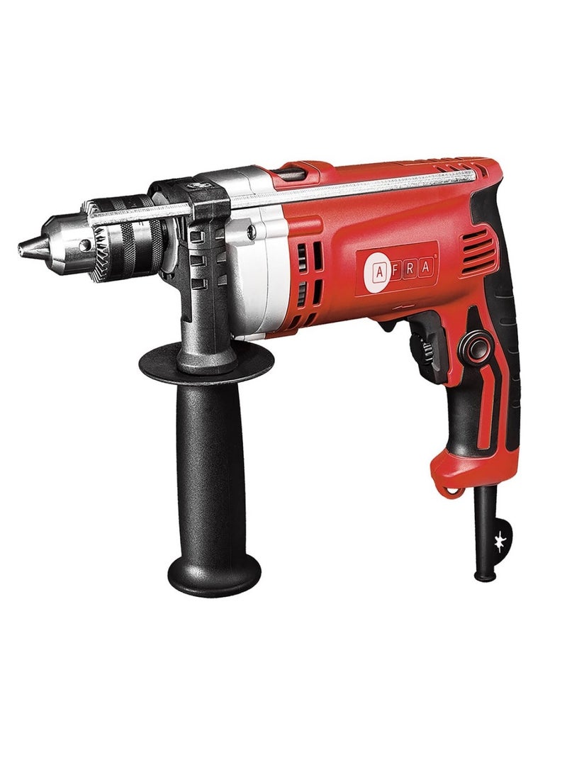 AFRA Electric Impact Drill, 13MM, 710W, 0-3000r/Min No-Load Speed, Ergonomic Design, Compact Design, Aluminum Head, Soft Skin Handle, AFT-13-710IDRD, 1-Year Warranty.