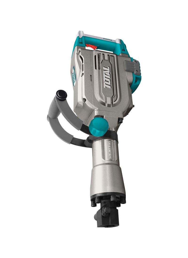 TOTAL 1700W Jackhammer – 45J Impact Force, 1400 BPM with HEX Chuck System for Heavy-Duty Demolition