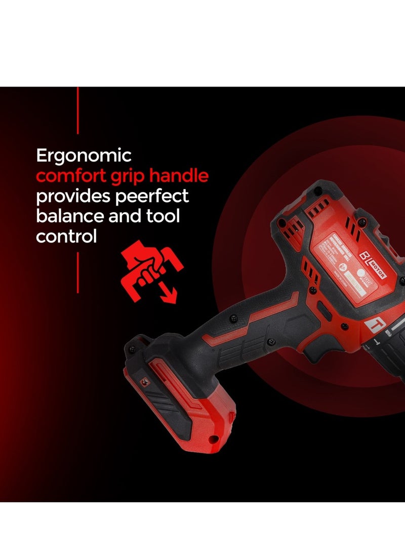 AFRA Cordless Brushless Driver/Hammer Drill, 20V MAX 13MM, 550-2000r/Min No-Load Speed, 60N.M Torque, 22+2 Torque Settings, Mechanical 2-Speed Gear, AFT-13-20CDRD, 1-Year Warranty