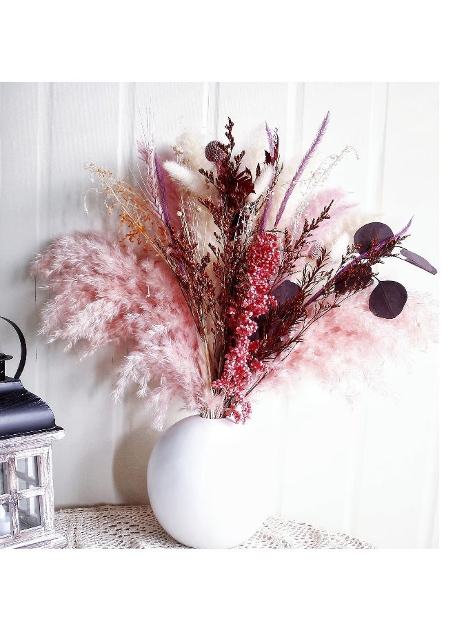 Pink Pampas Grass Bouquet , Blush Dried Pampas Grass Decor, Dried Flower Bouquet for a Vase, and Flower Arrangement for Boho Home Wedding Decoration