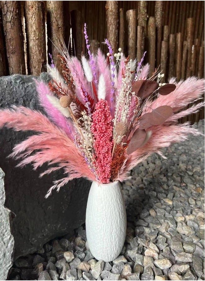 Pink Pampas Grass Bouquet , Blush Dried Pampas Grass Decor, Dried Flower Bouquet for a Vase, and Flower Arrangement for Boho Home Wedding Decoration