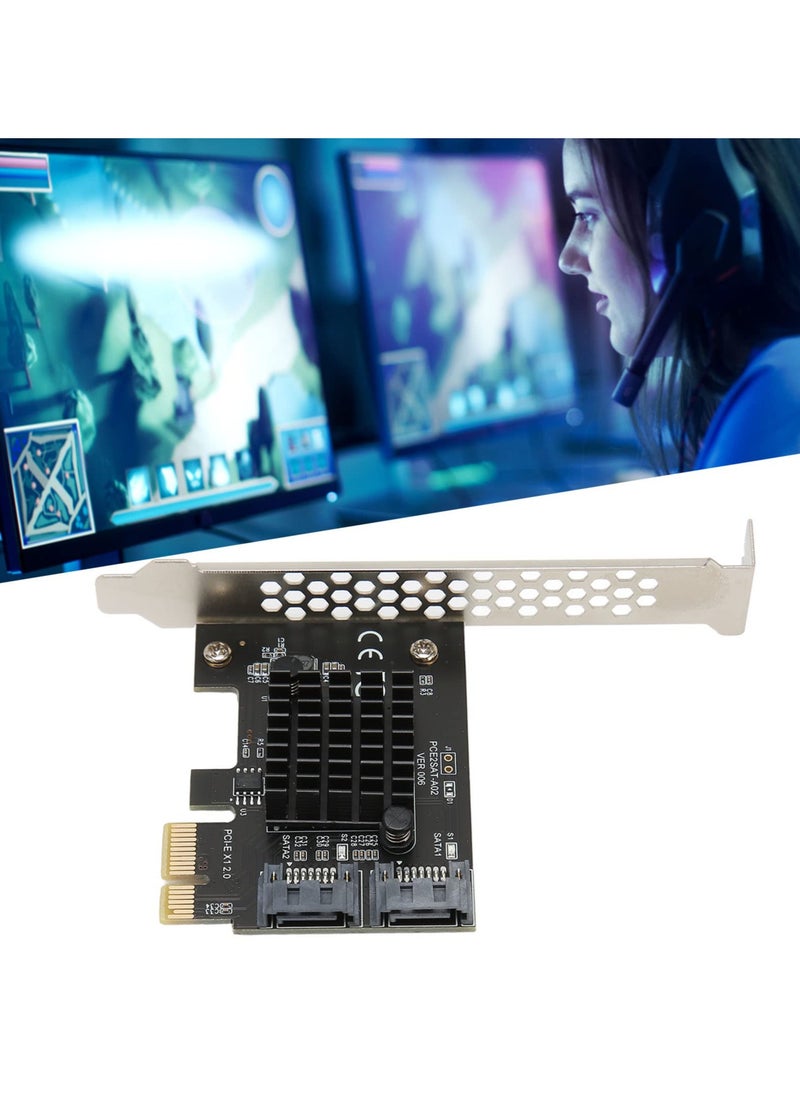 SATA Card, PCIe to SATA 3.0 Expansion Card, 6Gbps Stable, Plug and Play, PCIe SATA 3.0 Controller Card for Desktop