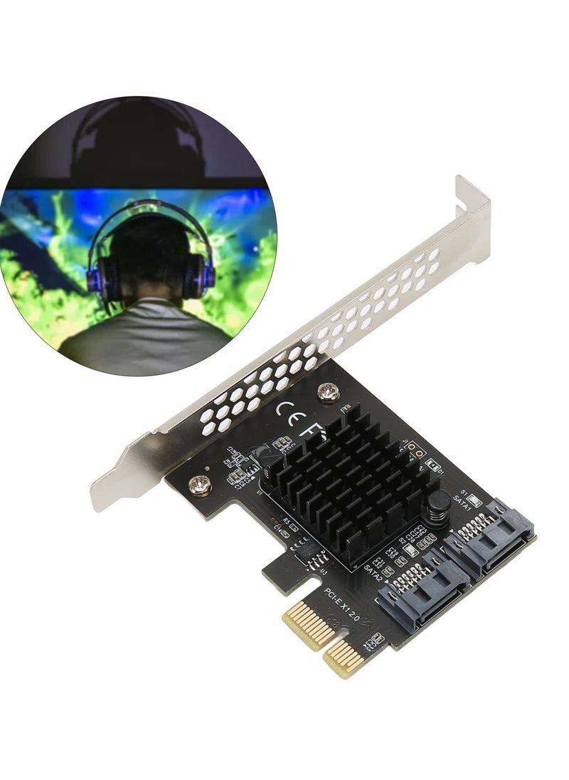 SATA Card, PCIe to SATA 3.0 Expansion Card, 6Gbps Stable, Plug and Play, PCIe SATA 3.0 Controller Card for Desktop