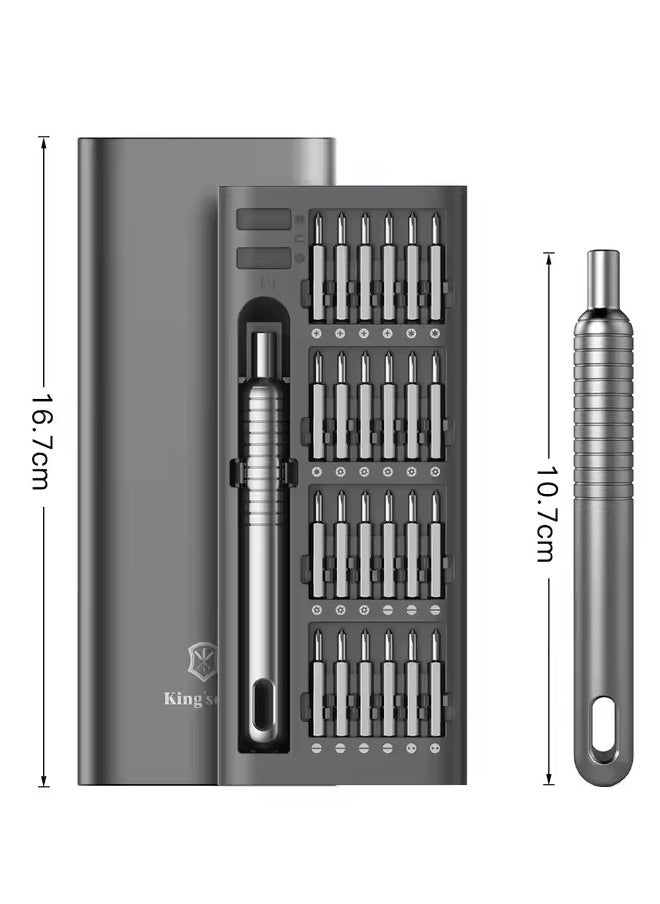 PRECISION SCREWDRIVER SET ks-840117 51 in 1 Precision Screwdriver Set, Portable Screwdriver Set with 48 Magnetic Bits Torx Hex Screwdriver for iPhone, Laptop, PC, Watch, Glasses Electronics Repair Tool Kit for MacBook