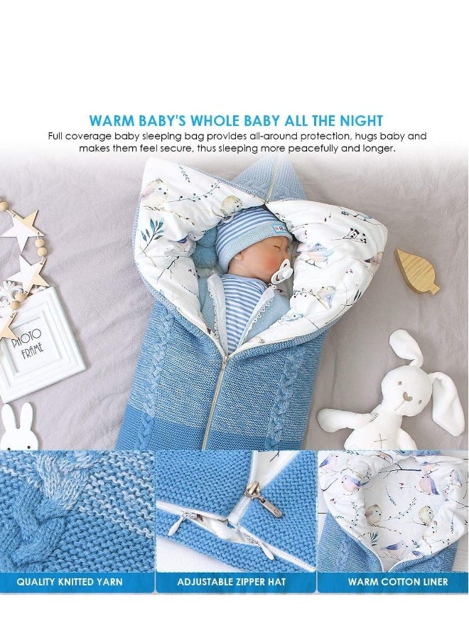 Newborn Baby Swaddle Blanket Multifunction Stroller Wrap Sleeping Mat Thick Warm Sleeping Bag Soft Thick Fleece Warm Blanket Newborn Sleeping Bag for Baby Boys Girls